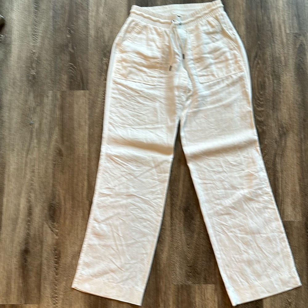 Athleta Wide-leg Linen Drawstring pants. Size 8T.